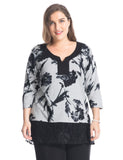 Chicwe Women's Plus Size Tunic Top Cashmere Touch with Lace Hem US14-26