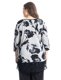 Chicwe Women's Plus Size Tunic Top Cashmere Touch with Lace Hem US14-26