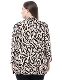 Chicwe Women's Waterfall Open Front Plus Size Printed Casual Cardigan Jacket