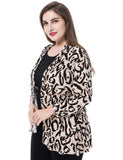 Chicwe Women's Waterfall Open Front Plus Size Printed Casual Cardigan Jacket