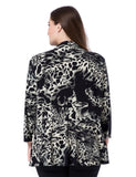 Chicwe Women's Waterfall Open Front Plus Size Printed Casual Cardigan Jacket