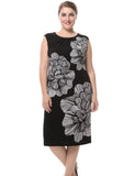 Chicwe Women's Lined Plus Size Floral Printed Dress Sleeveless US16-28