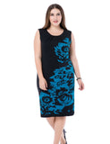 Chicwe Women's Lined Plus Size Floral Printed Dress Sleeveless US16-28