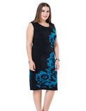 Chicwe Women's Lined Plus Size Floral Printed Dress Sleeveless US16-28