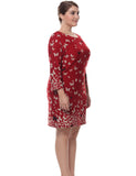 Chicwe Women's Cashmere Touch Plus Size Butterfly Printed Dress US16-26