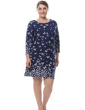 Chicwe Women's Cashmere Touch Plus Size Butterfly Printed Dress US16-26