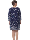 Chicwe Women's Cashmere Touch Plus Size Butterfly Printed Dress US16-26