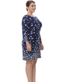 Chicwe Women's Cashmere Touch Plus Size Butterfly Printed Dress US16-26