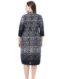 Chicwe Women's Cashmere Touch Plus Size Printed Dress Cowl Neck US16-26