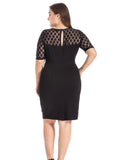 Chicwe Women's Plus Size NR Ponte Sheath Dress with Jacquard Lace Top US14-26