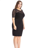 Chicwe Women's Plus Size NR Ponte Sheath Dress with Jacquard Lace Top US14-26