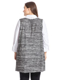 Chicwe Women's Plus Size Melange Knit Vest Cardigan Style with Pockets US16-26