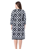 Chicwe Women's Plus Size Printed Shift Dress Cashmere Touch US12-28