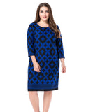 Chicwe Women's Plus Size Printed Shift Dress Cashmere Touch US12-28