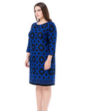 Chicwe Women's Plus Size Printed Shift Dress Cashmere Touch US12-28