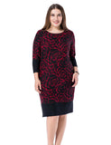 Chicwe Women's Plus Size Printed Shift Dress Cashmere Touch US12-28