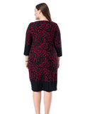 Chicwe Women's Plus Size Printed Shift Dress Cashmere Touch US12-28