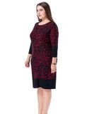 Chicwe Women's Plus Size Printed Shift Dress Cashmere Touch US12-28